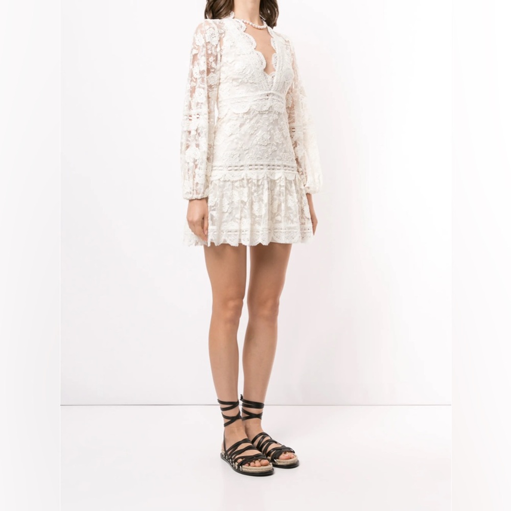ALEXIS | Preena Lace Mini Dress in Ivory - Picture 8 of 10